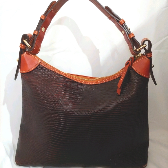 💜 Dooney & Bourke Lizard Embossed Hobo - Picture 3 of 16